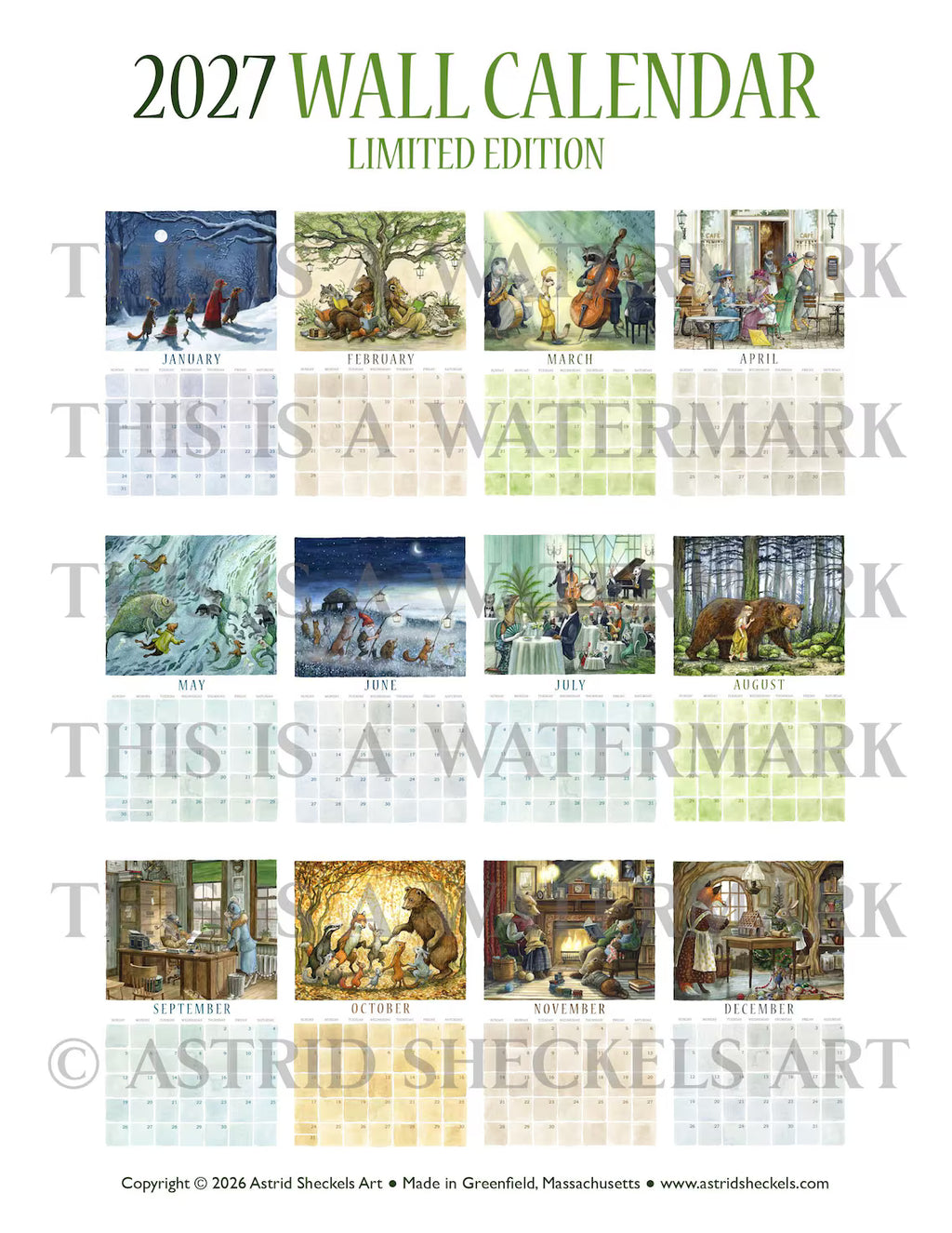 Astrid Sheckels 2027 Calendar (Large)