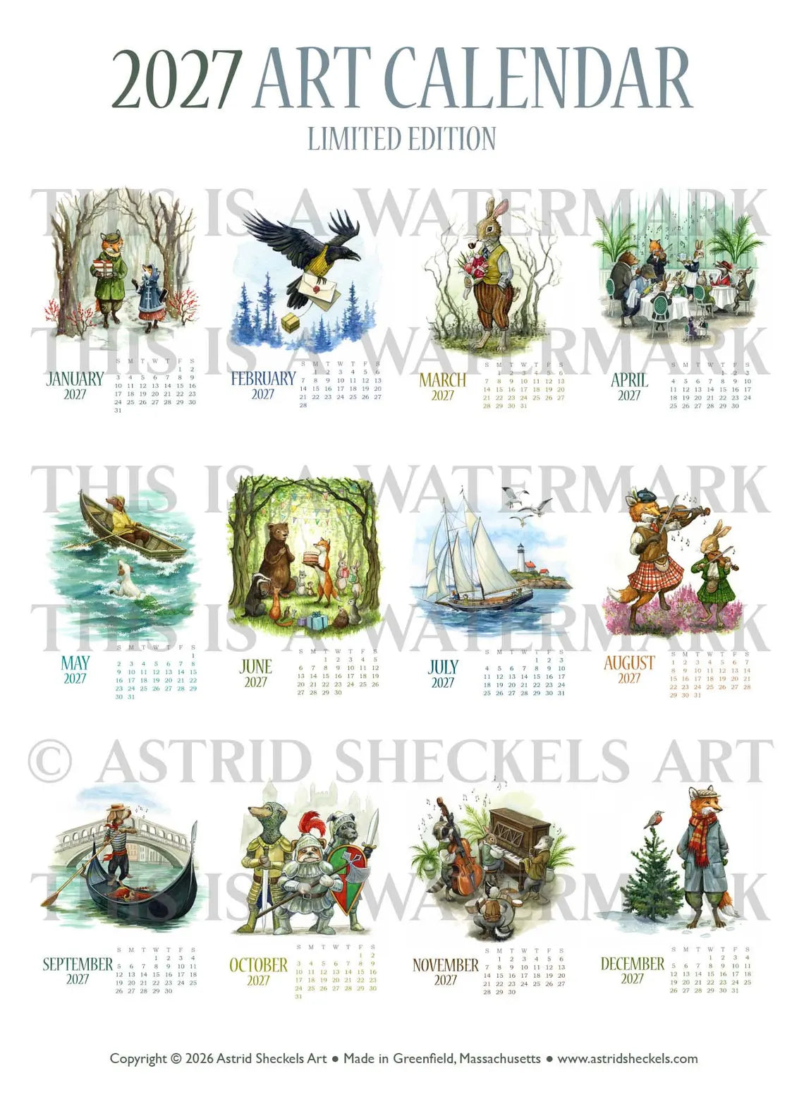 Astrid Sheckels 2027 Calendar (Small)