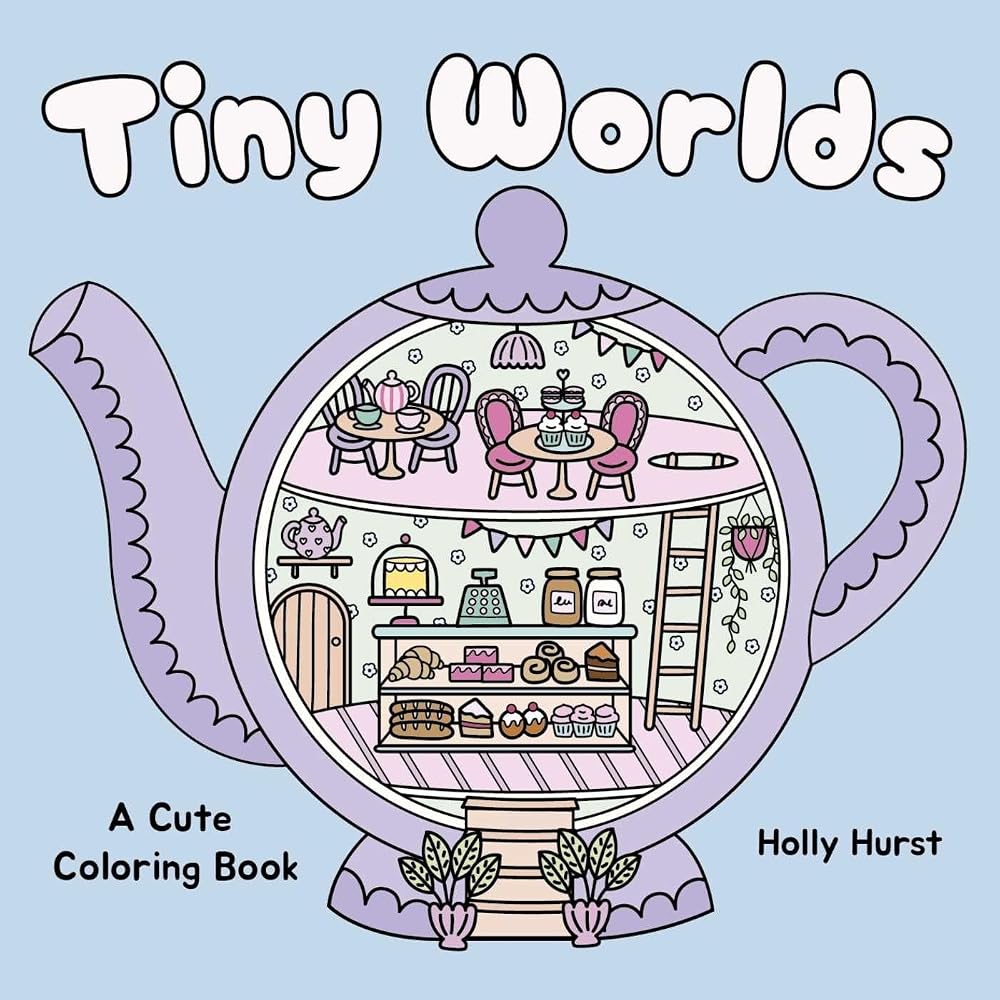 Tiny Worlds Cute Coloring Book (Cozy Coloring) cover image