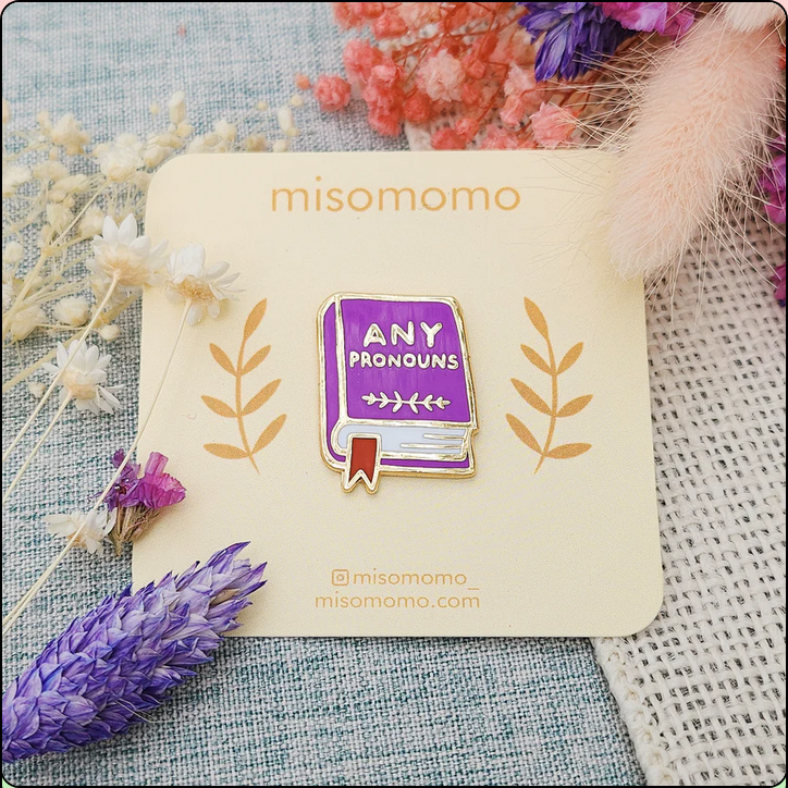Pronoun Book Pin-Any Pronouns