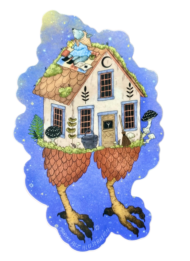 Baba Yaga Cottage Sticker