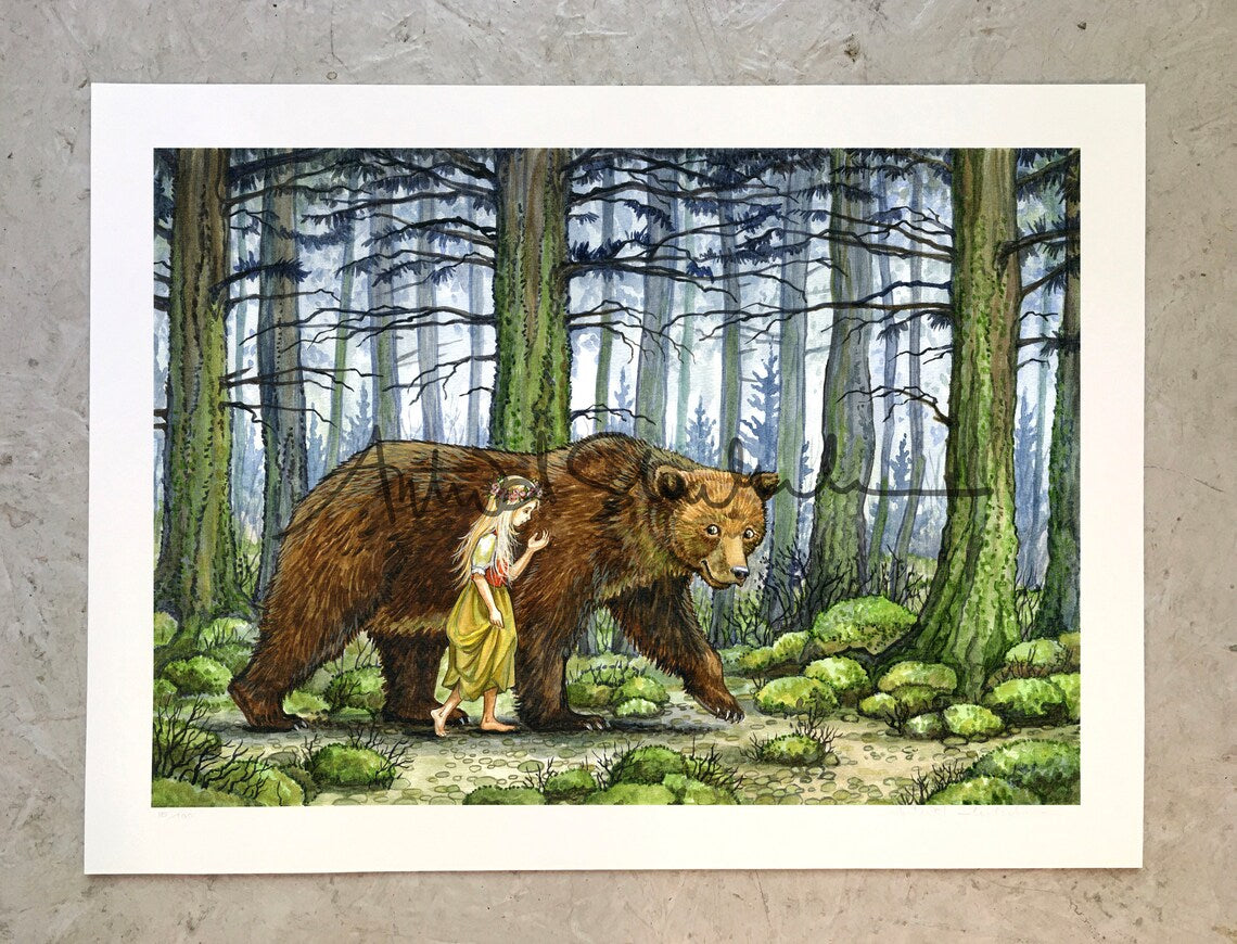 Astrid Sheckels Print - Girl and the Bear