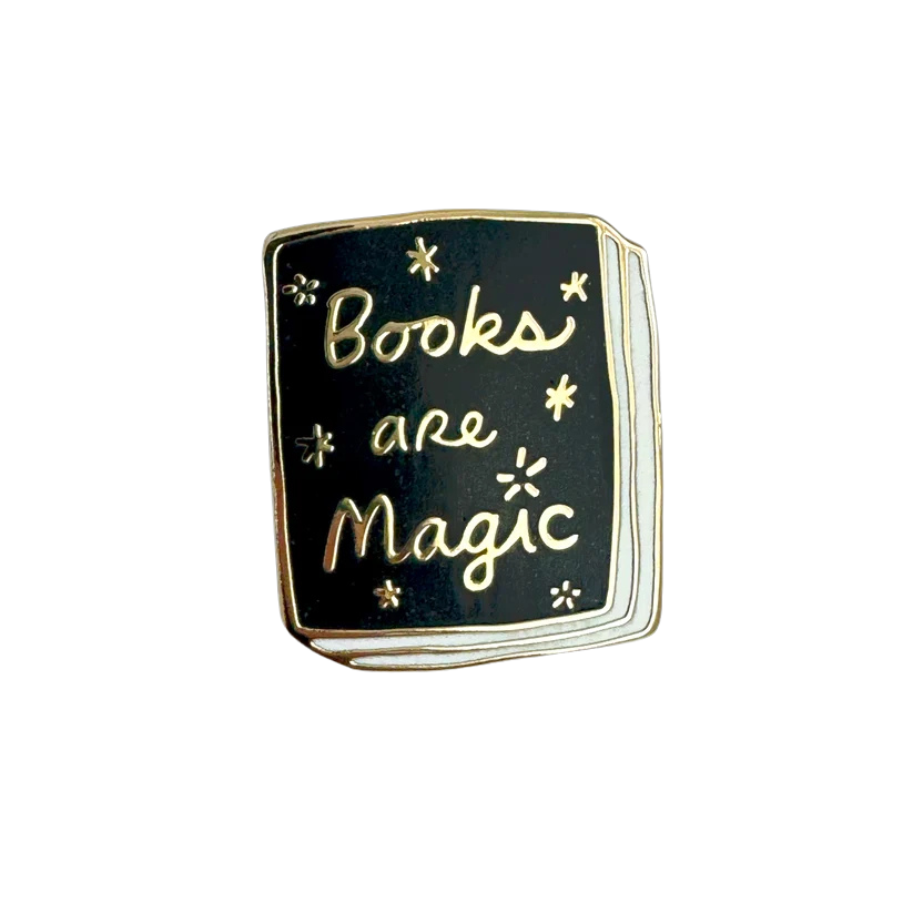Books Are Magic Black Glitter Enamel Pin
