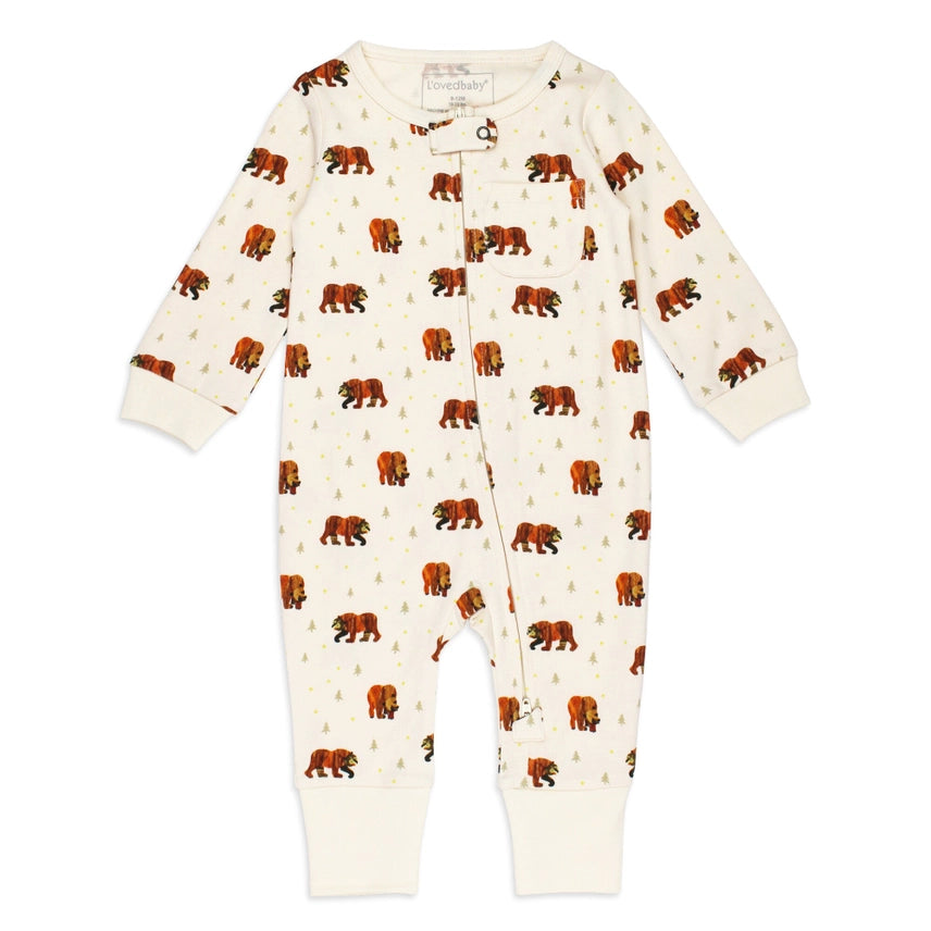 Brown Bear Zipper Romper