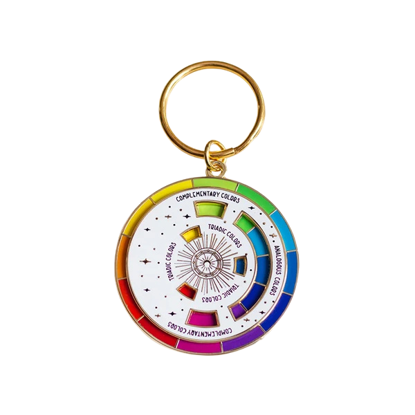 Color Wheel Interactive Spinner Enamel Keychain