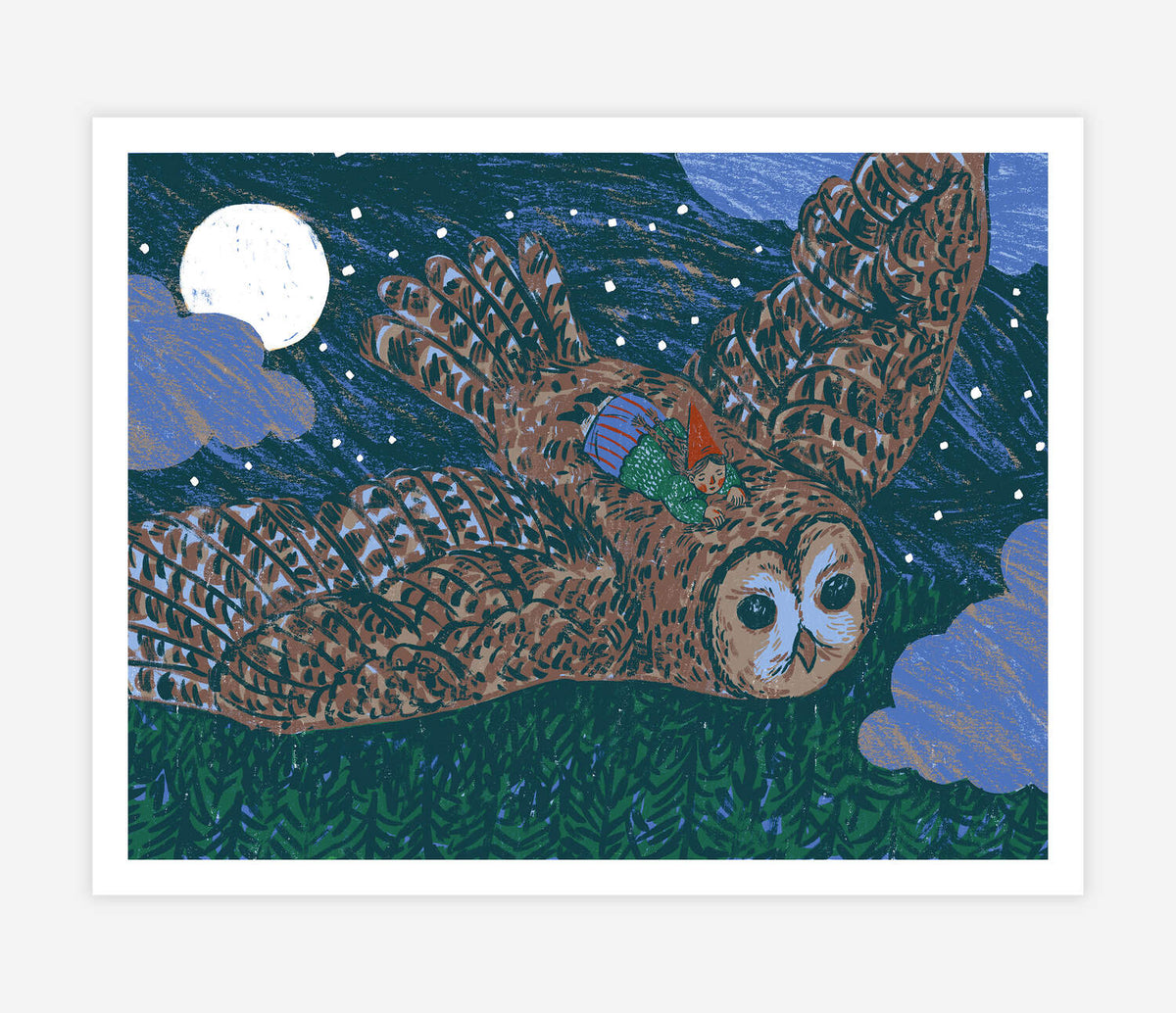 Phoebe Wahl Print - Flying with Otis