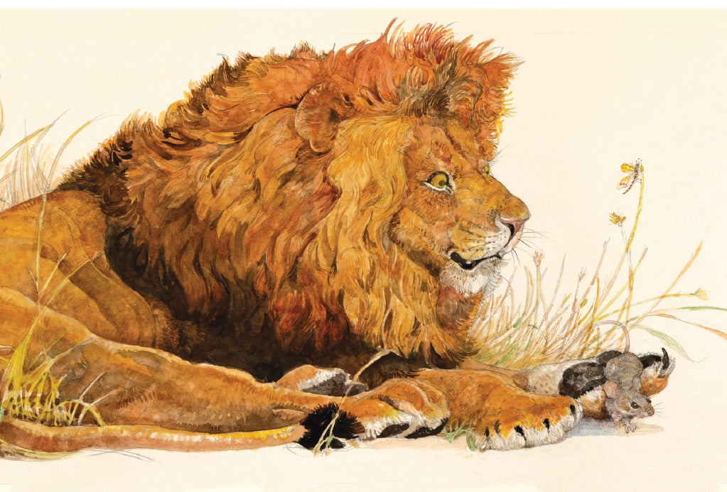 Jerry Pinkney Postcard - Lion and the Mouse