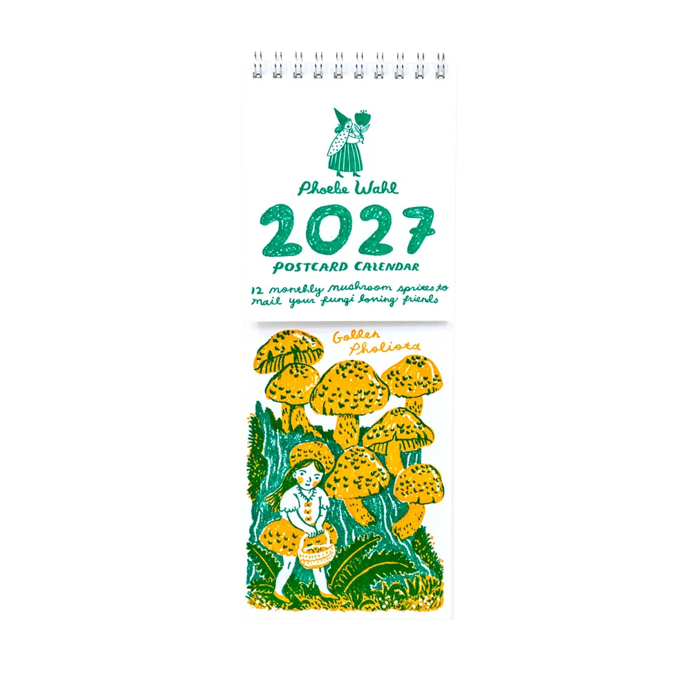 2027 Gnomes & Mushrooms Postcard Wall Calendar Phoebe Wahl