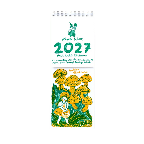 2027 Gnomes & Mushrooms Postcard Wall Calendar Phoebe Wahl