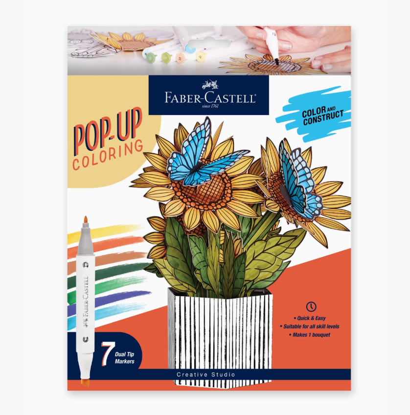 Pop-Up Coloring Sunflower Bouquet
