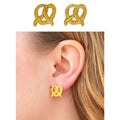 Pretzel Enamel Earrings