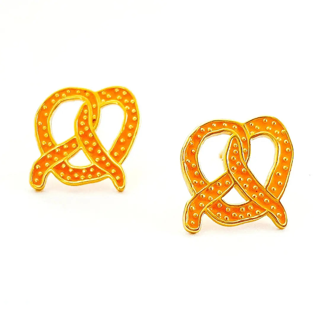 Pretzel Enamel Earrings