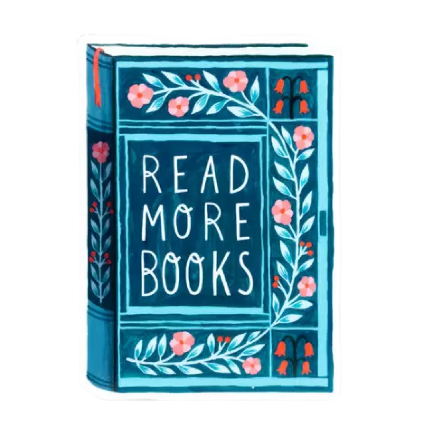 Sticker-Read More Books Flowers
