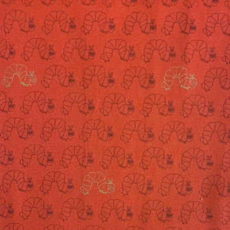 Eric Carle Fabric - Caterpillar Classic Red/Gold
