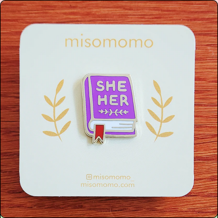 Pronoun Book Pin-She/Her
