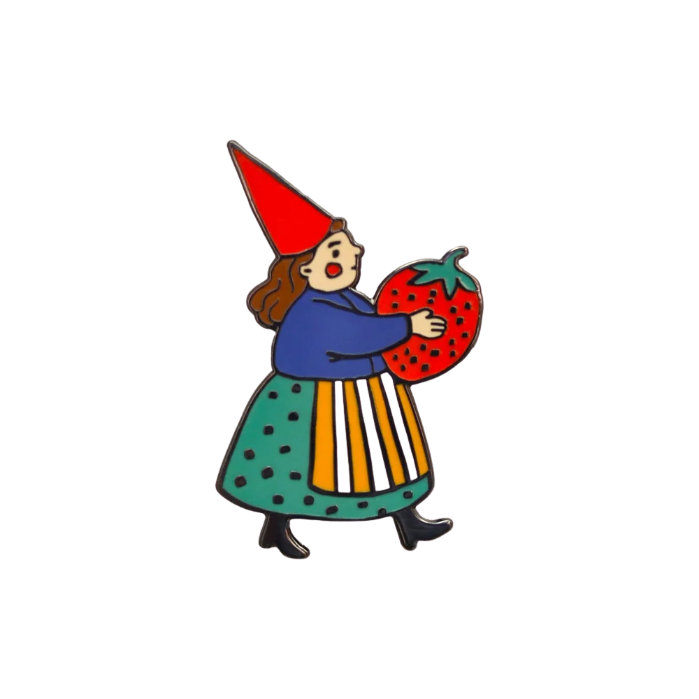 Strawberry Gnome Pin