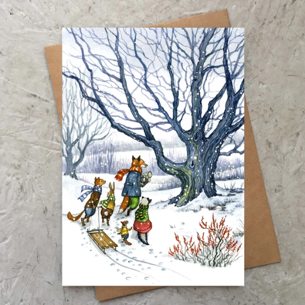Astrid Sheckels Card - Through the Snow with Hector Fox