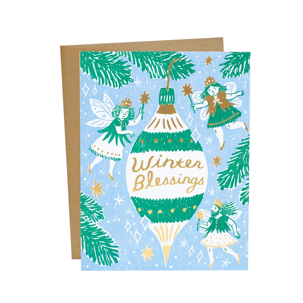 Winter Blessing Fairies Card