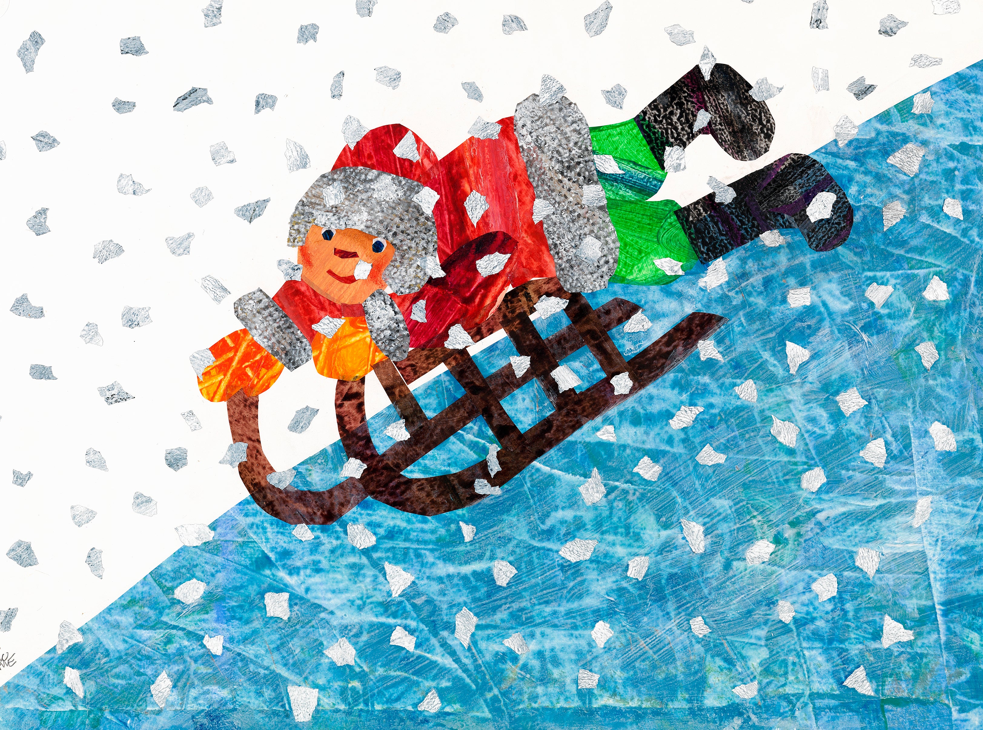 Lithograph-Sledding