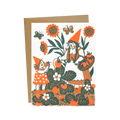 Strawberry Picking Gnome Card