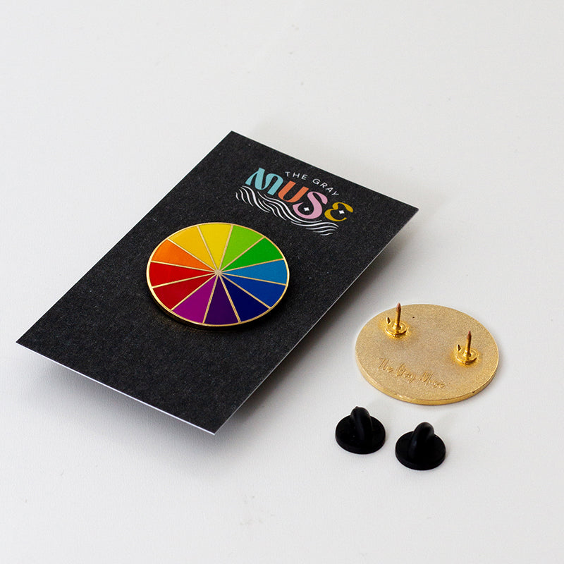 Rainbow Color Wheel Enamel Pin